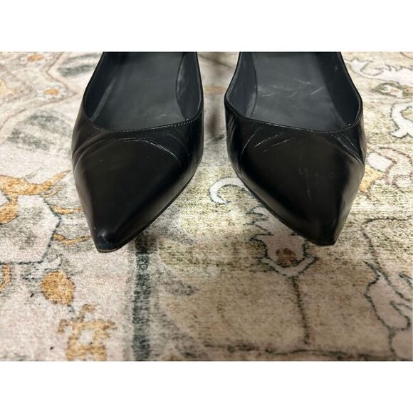 STUART WEITZMAN GOLD STUD KITTEN HEEL BLACK PUMPS - Picture 6 of 12